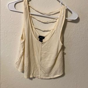 Size Small, cream crop top.